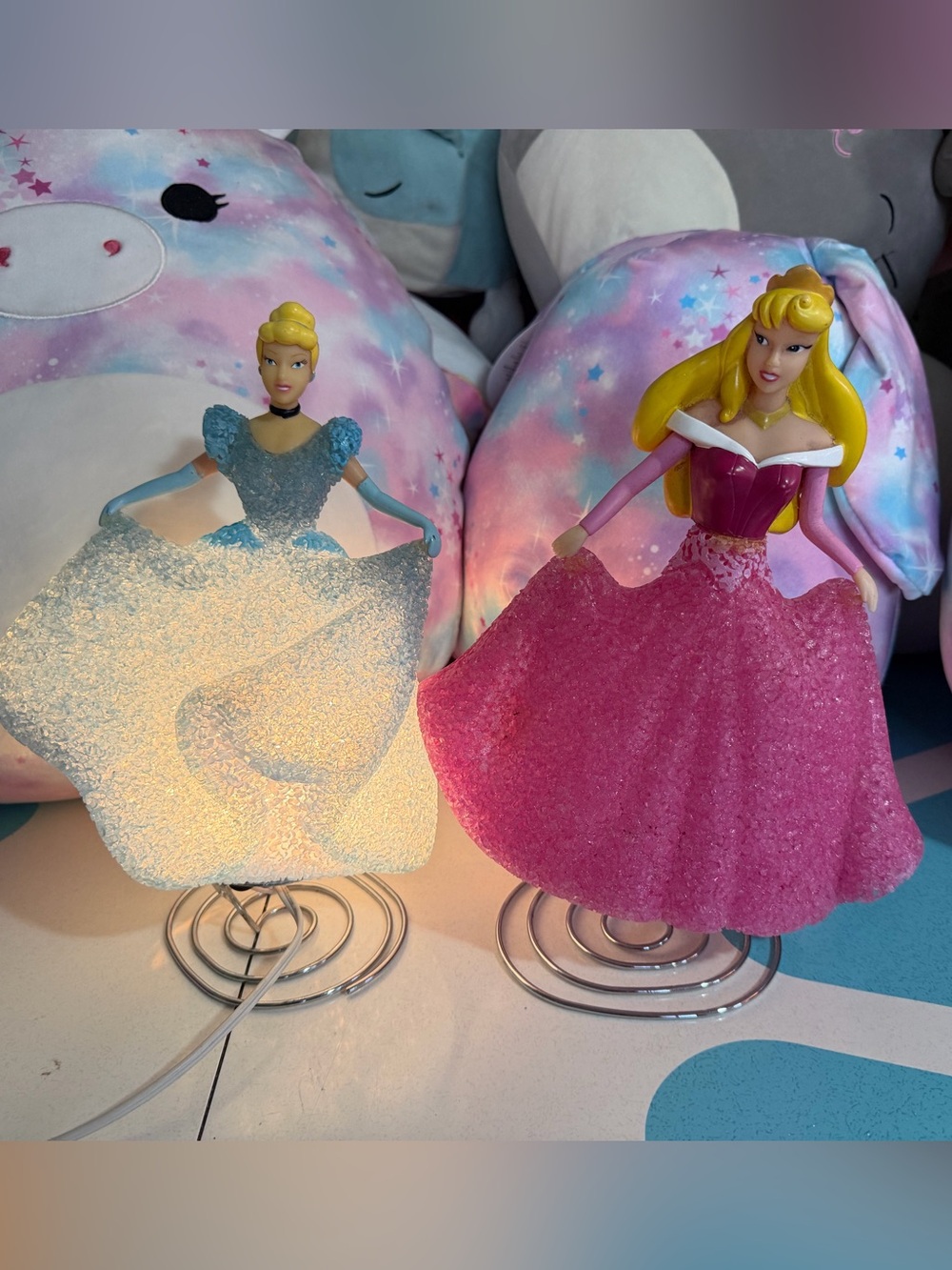 Cinderella & Aurora Vintage Disney Popcorn Lights - Working - Set of 2